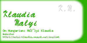 klaudia malyi business card